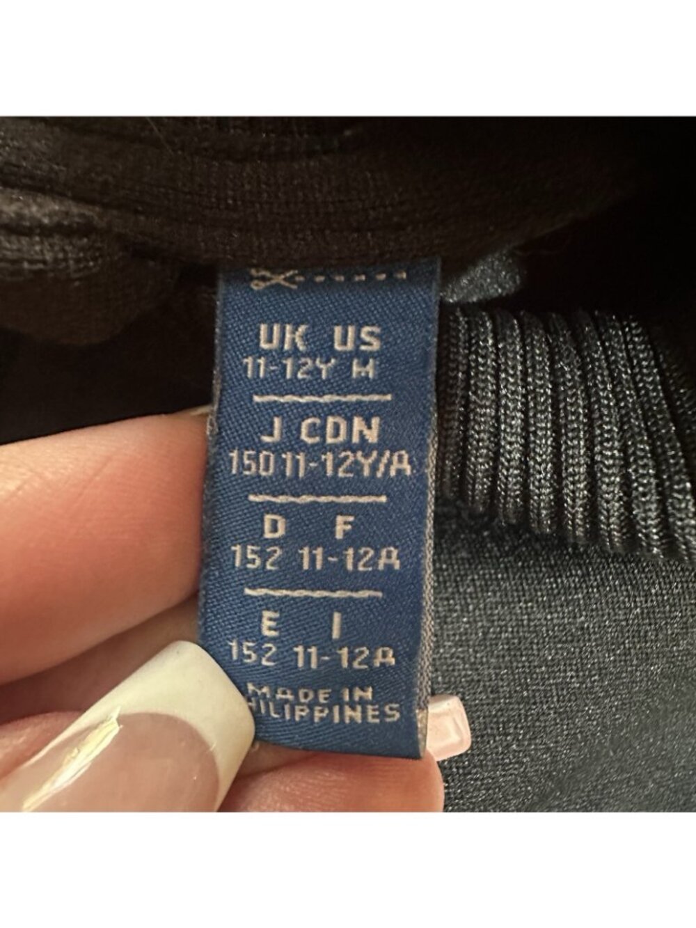 Adidas Track Jacket Girls Medium (11-12) Black With White Stripes Full Zip - Picture 5 of 12